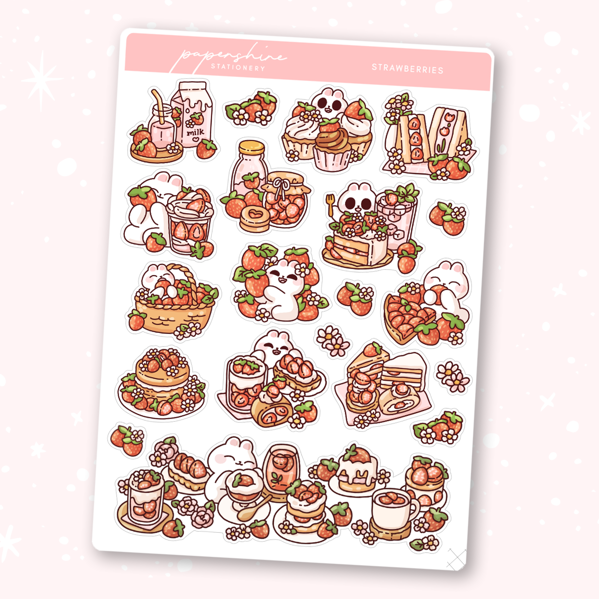Strawberries Bullet Journal Stickers – Papershire
