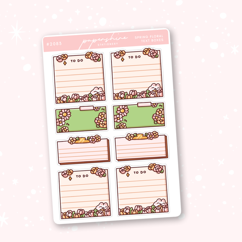 Spring Floral Text Boxes Doodle Stickers