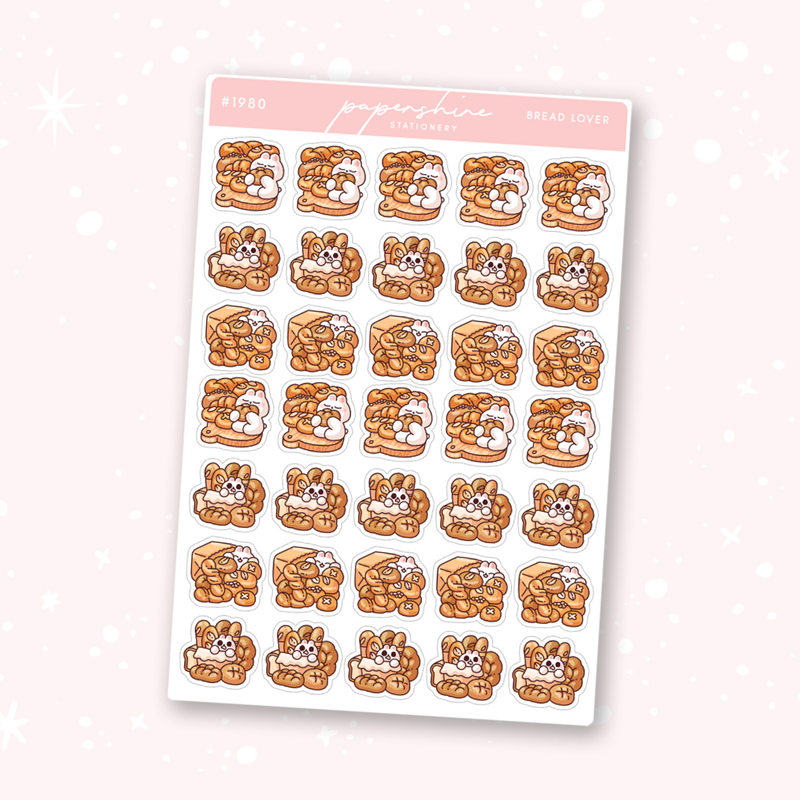 Bread Lover Doodle Stickers