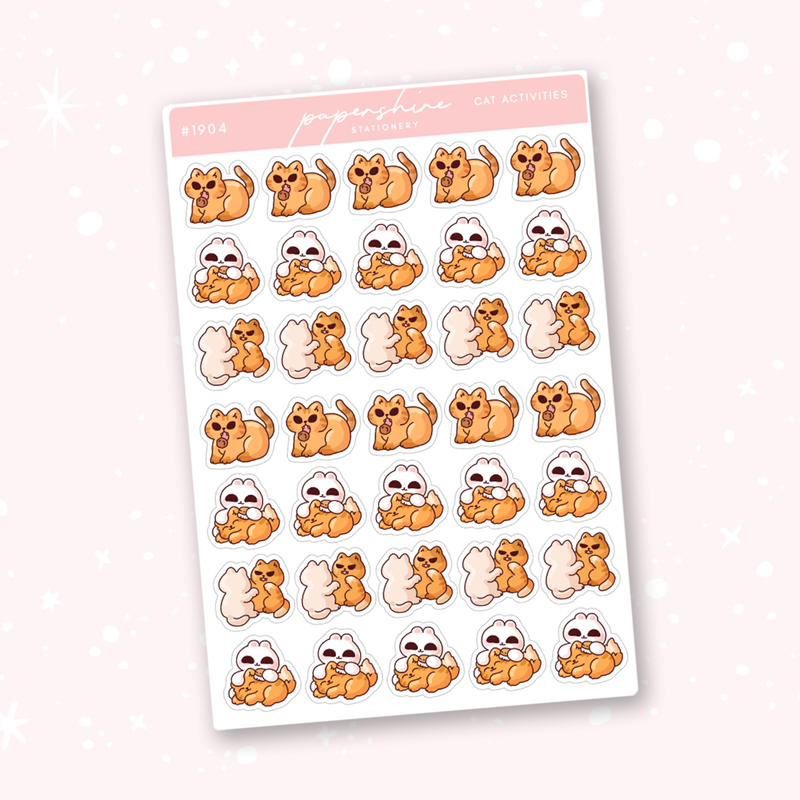 Cat Activities Doodle Stickers