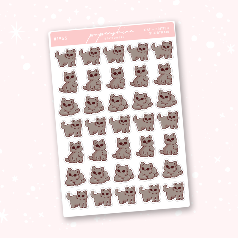 Cat - British Shorthair Doodle Stickers