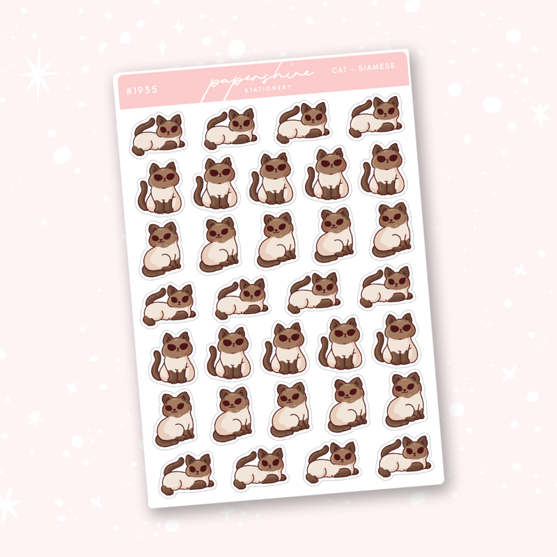 Cat - Siamese Doodle Stickers