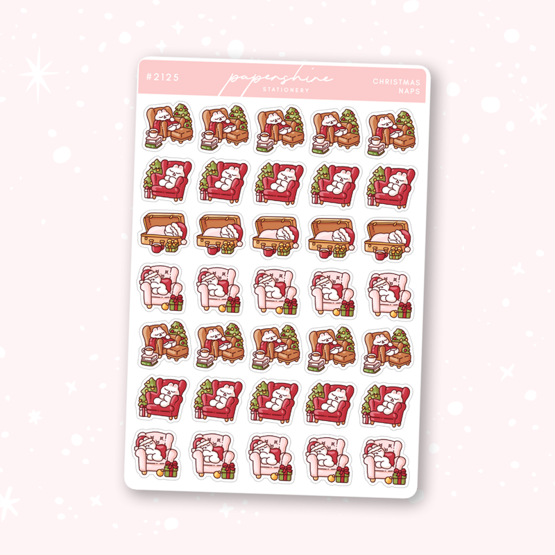 Christmas Naps Doodle Stickers