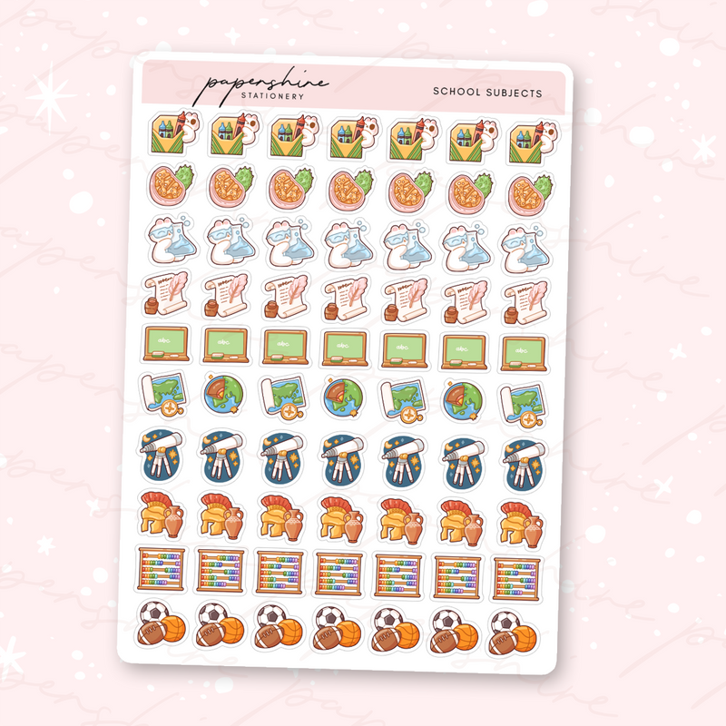 School Subjects Sampler Stickers