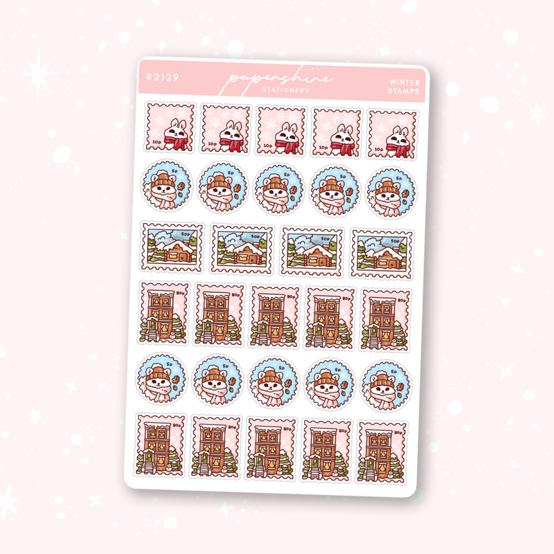 Winter Stamps Doodle Stickers