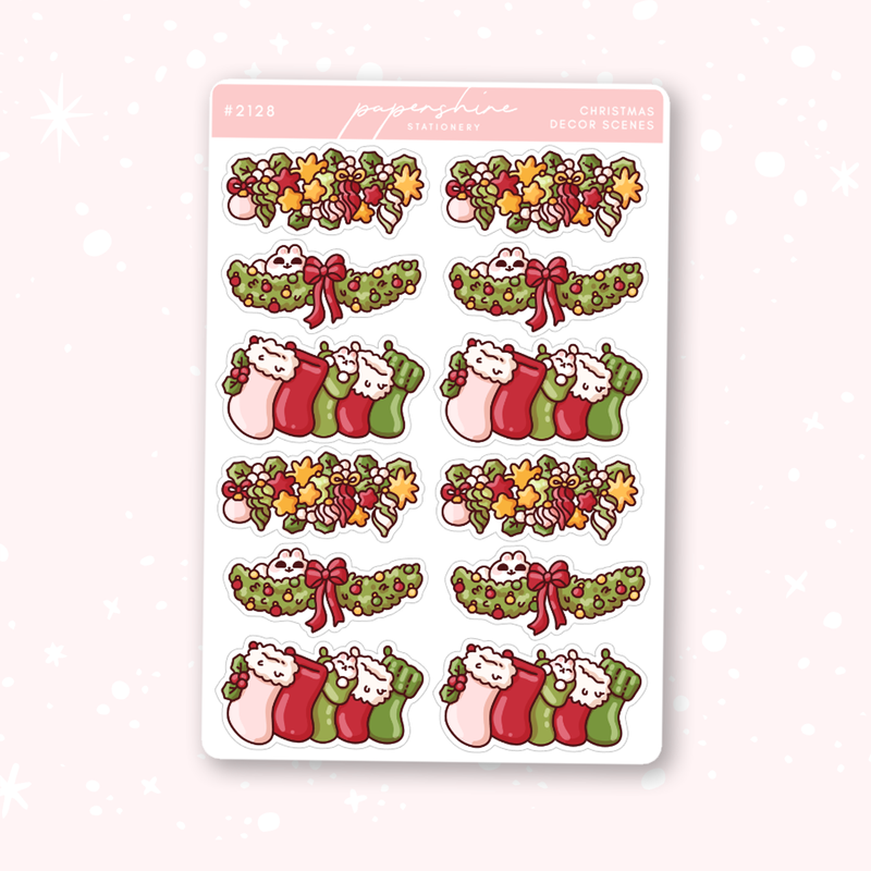 Christmas Decor Scenes Doodle Stickers