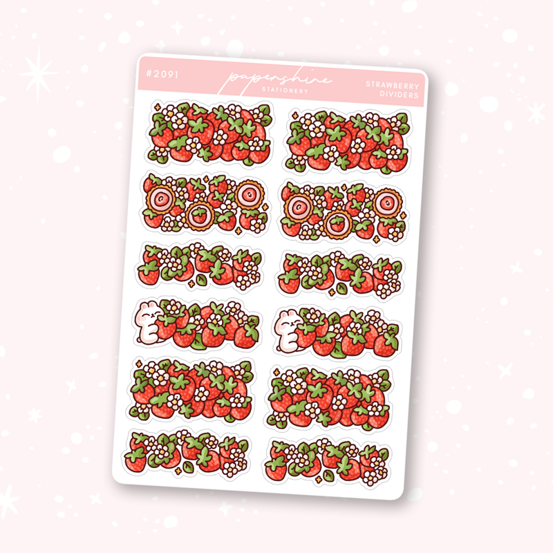 Strawberry Dividers Doodle Stickers