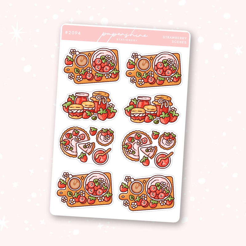 Strawberry Scenes Doodle Stickers