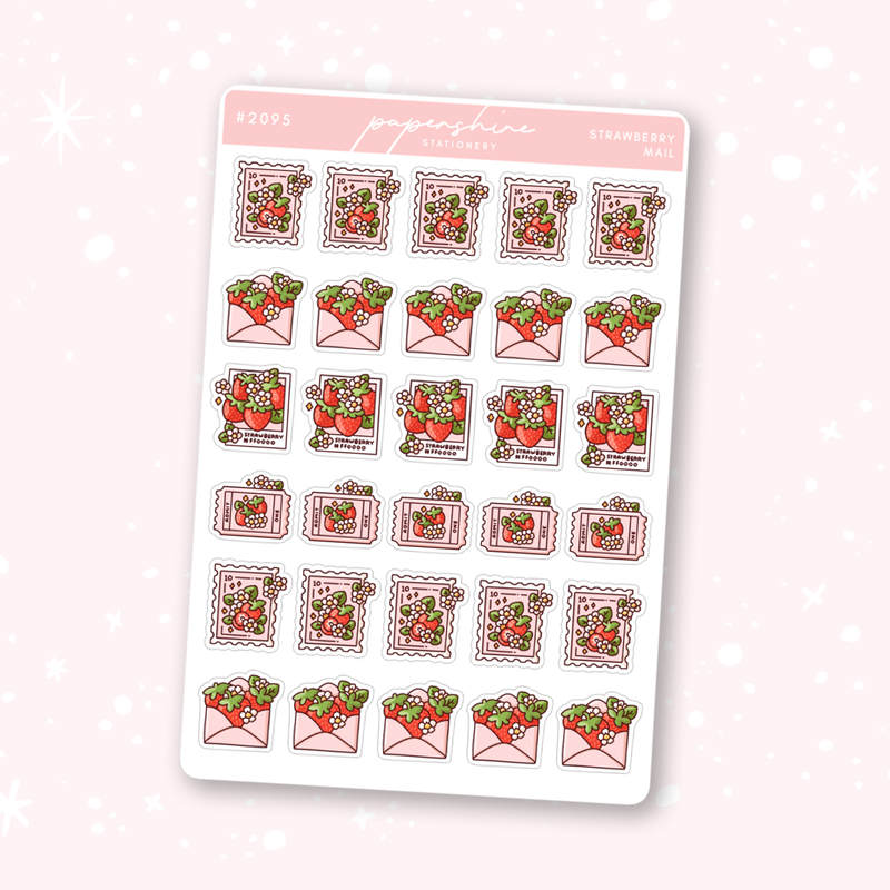 Strawberry Mail Doodle Stickers