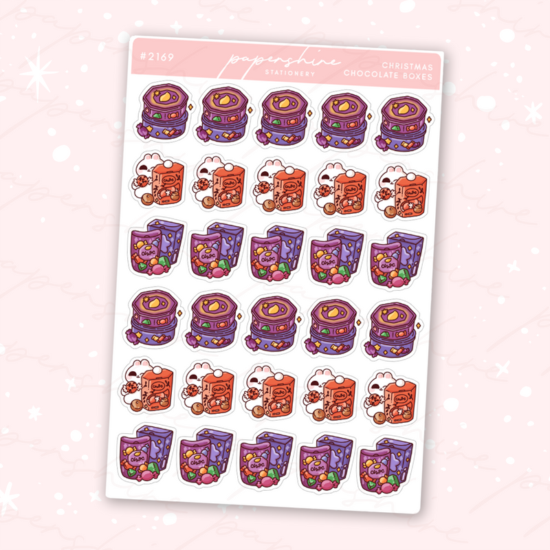 Christmas Chocolate Boxes Doodle Stickers