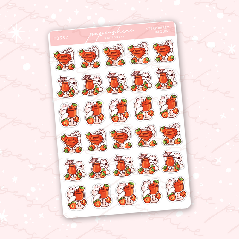 Strawberry Daquiri Doodle Sticker
