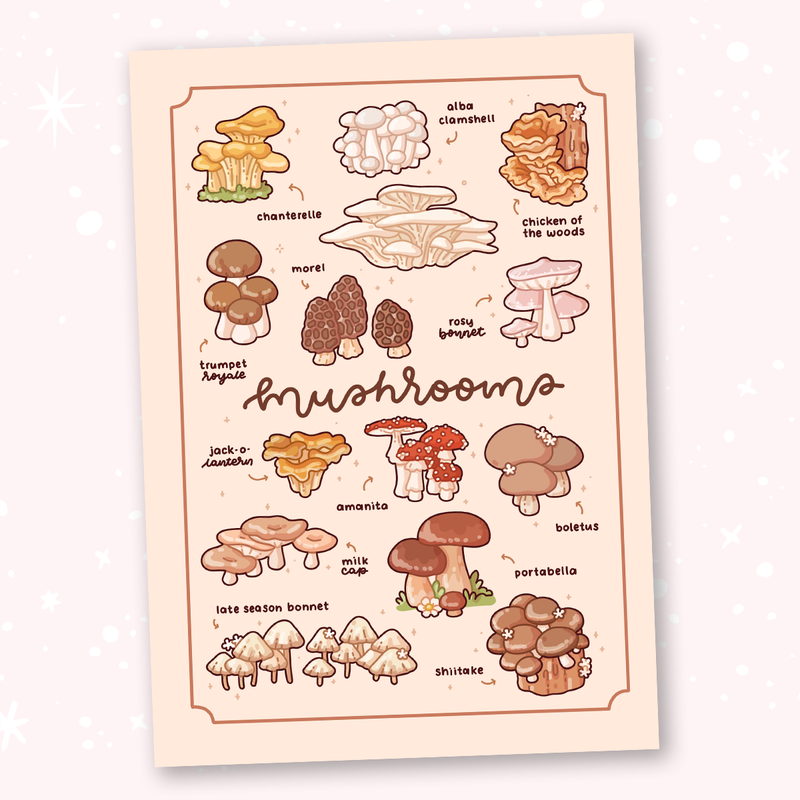 Mushrooms A5 Old Thank You Card