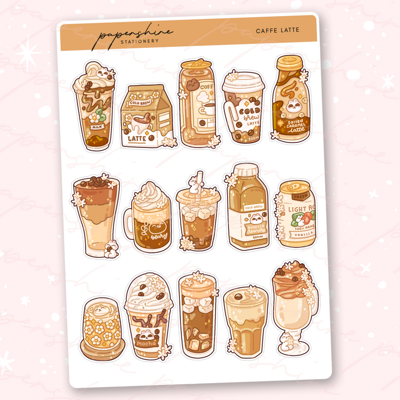 Caffe Latte Journal Stickers