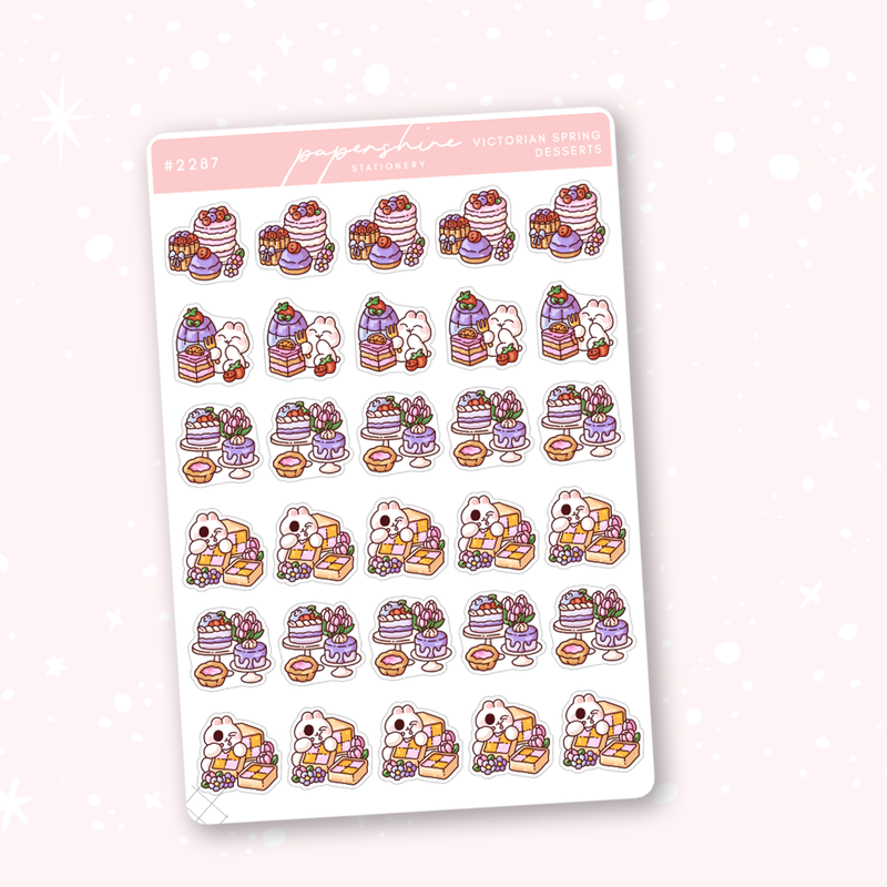 Victorian Spring Desserts Doodle Sticker