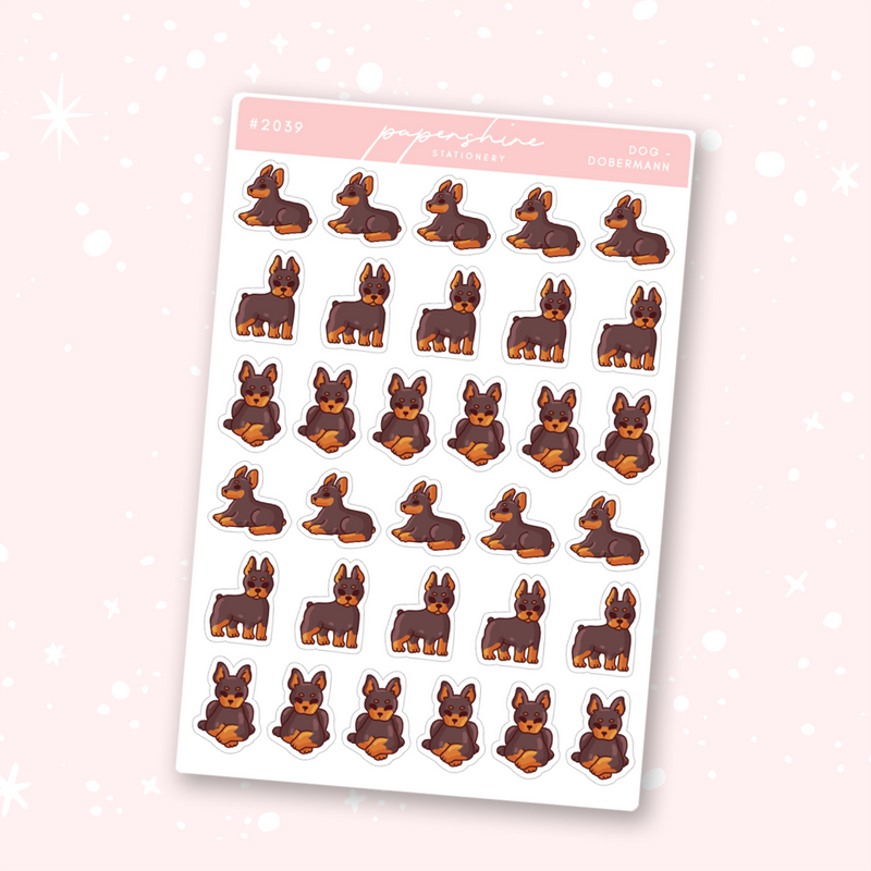 Dog - Dobermann Doodle Stickers