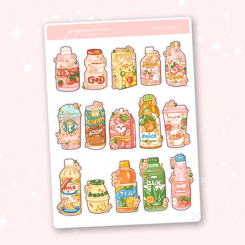 Asian Drinks Journal Stickers