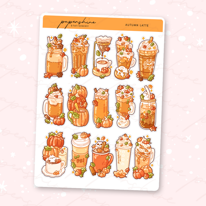 Autumn Latte Journal Stickers