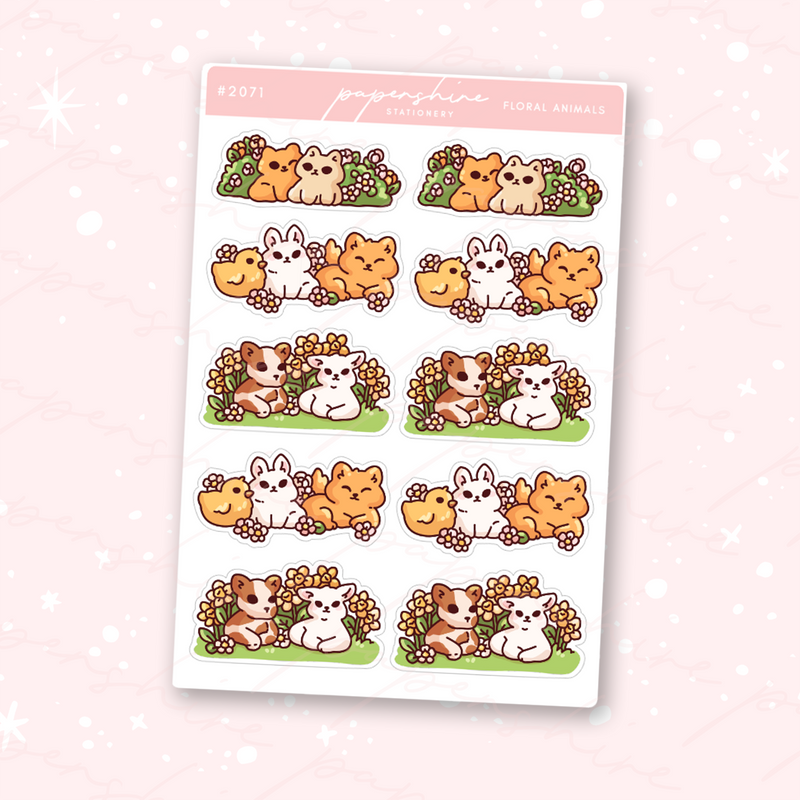 Floral Animals Scenes Doodle Stickers