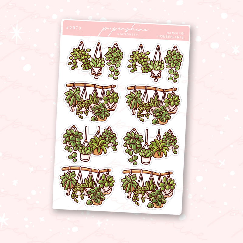 Hanging Houseplants Scenes Doodle Stickers