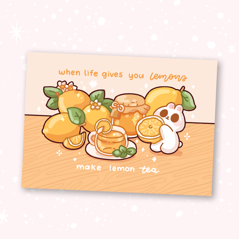 Make Lemon Tea A6 Postcard