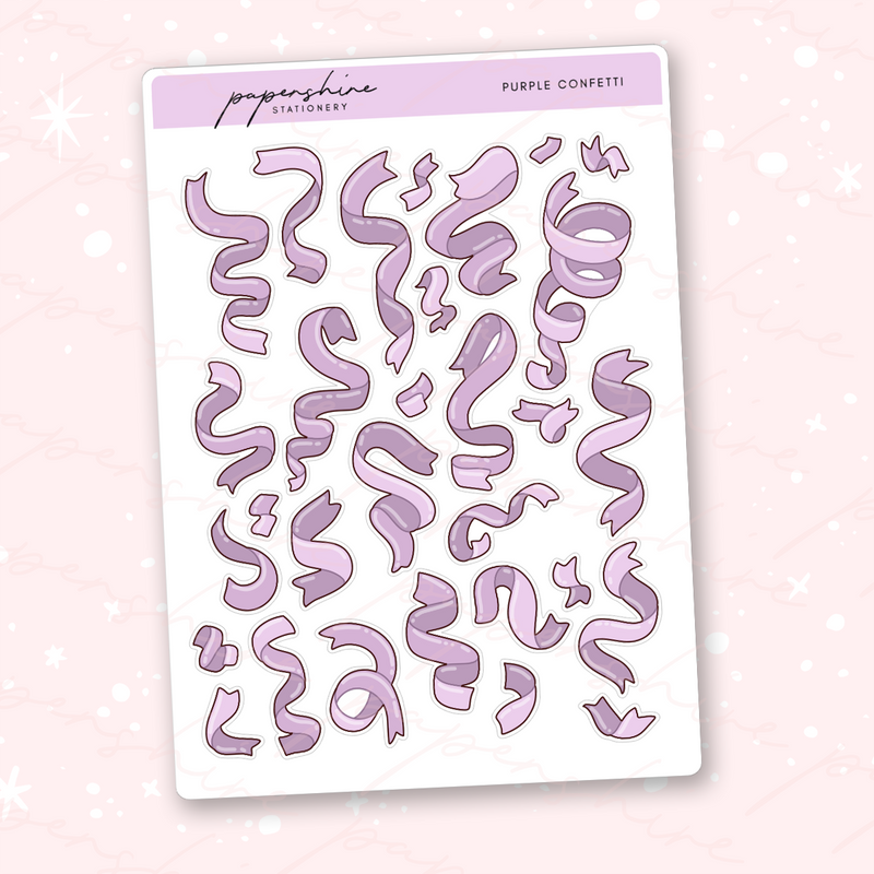 Purple Confetti Decor Journal Stickers