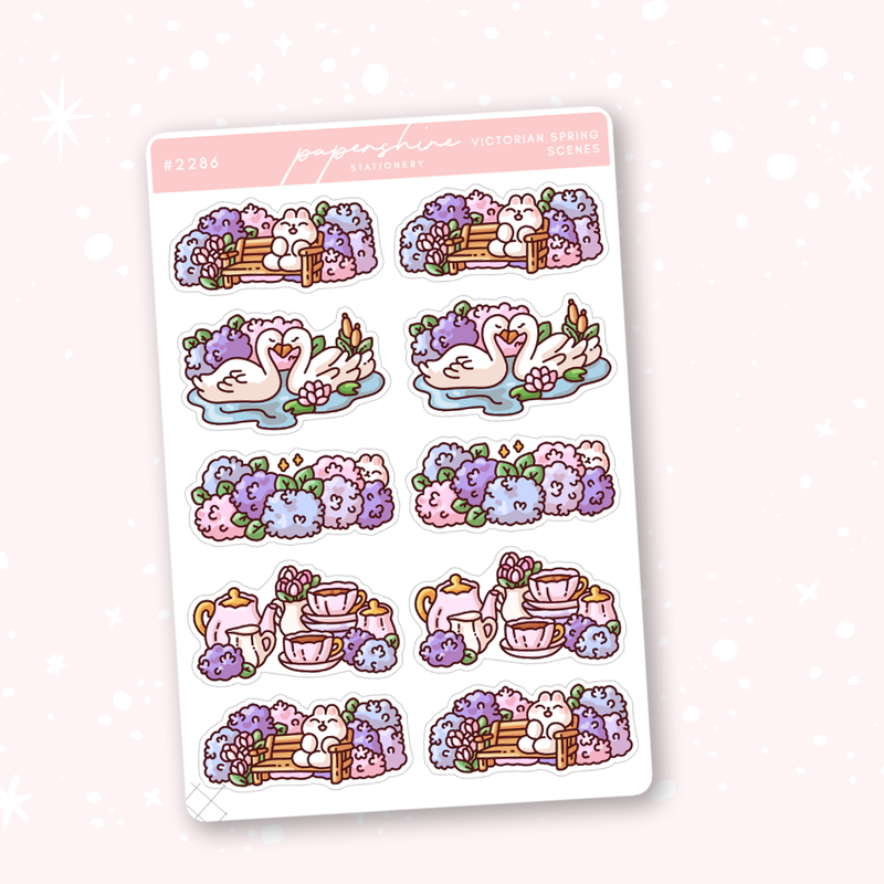 Victorian Spring Scenes Doodle Sticker
