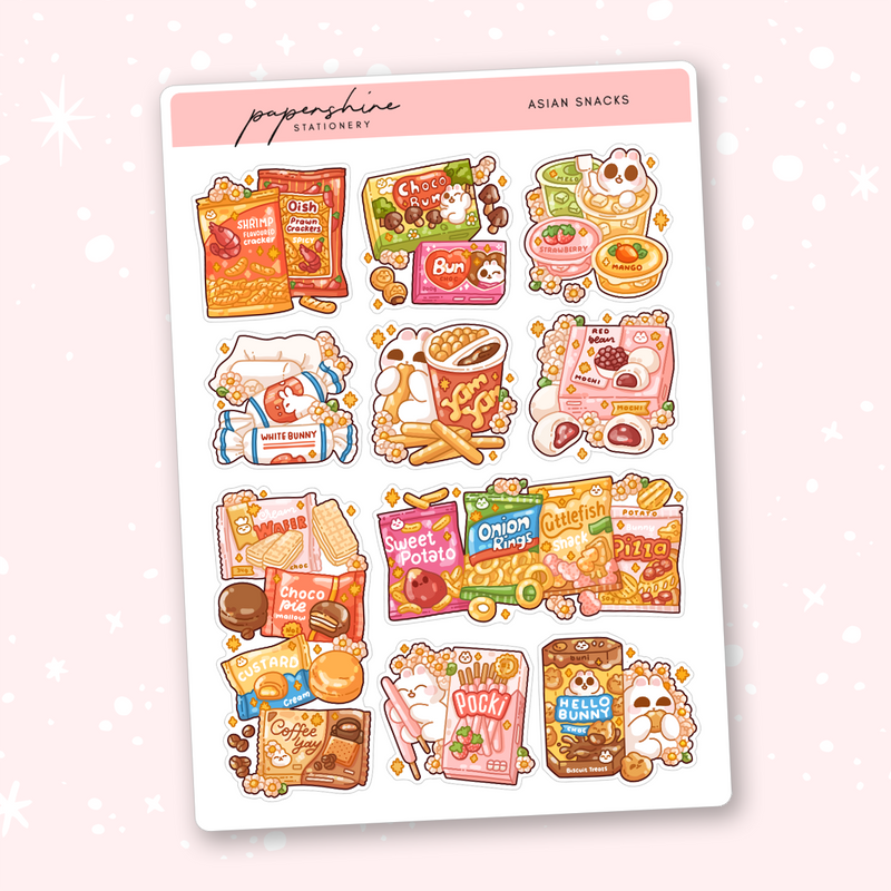 Asian Snacks Journal Stickers