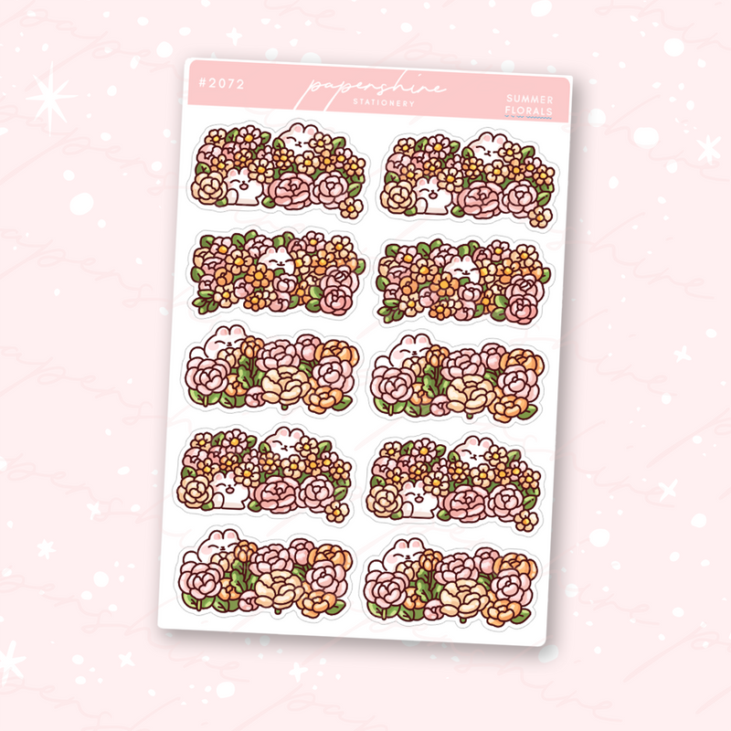 Summer Florals Scenes Doodle Stickers