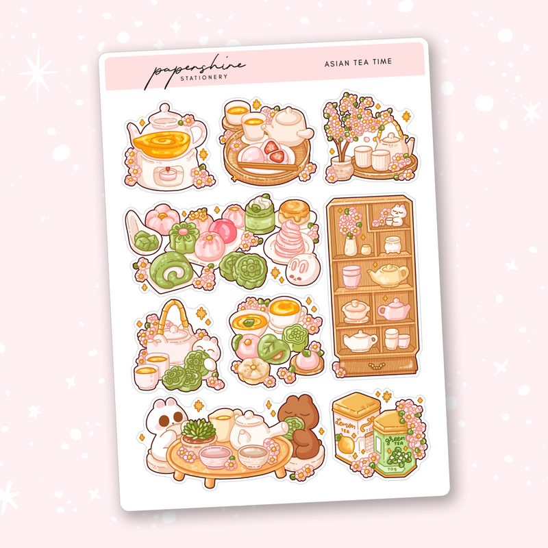 Asian Tea Time Journal Stickers