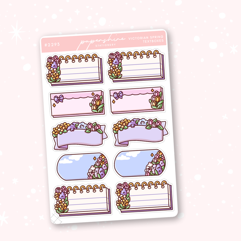Victorian Spring Textboxes Doodle Sticker