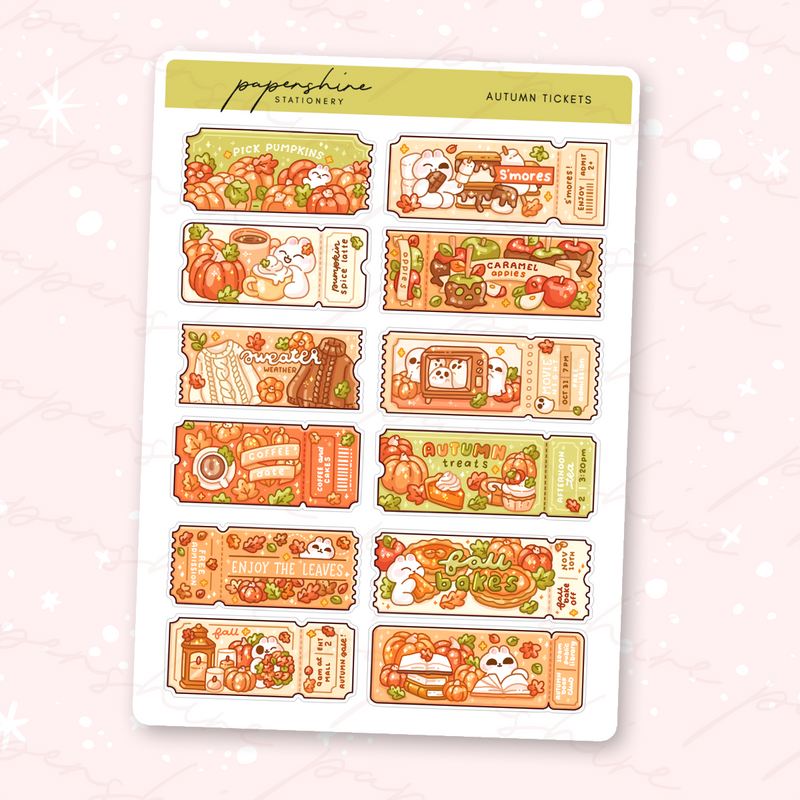 Autumn Tickets Journal Stickers