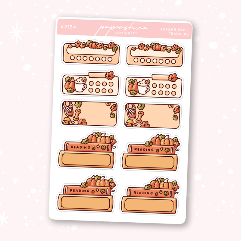 Autumn Habit Trackers Doodle Stickers