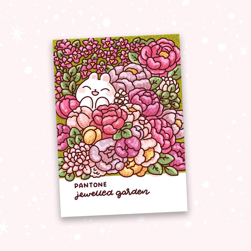 Jewelled Garden Colour Swatch A6 Postcard