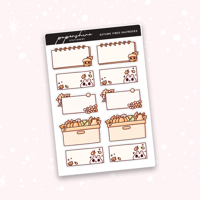 Autumn Vibes Halfboxes Doodle Stickers