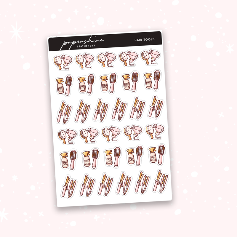 Hair Tools Doodle Stickers