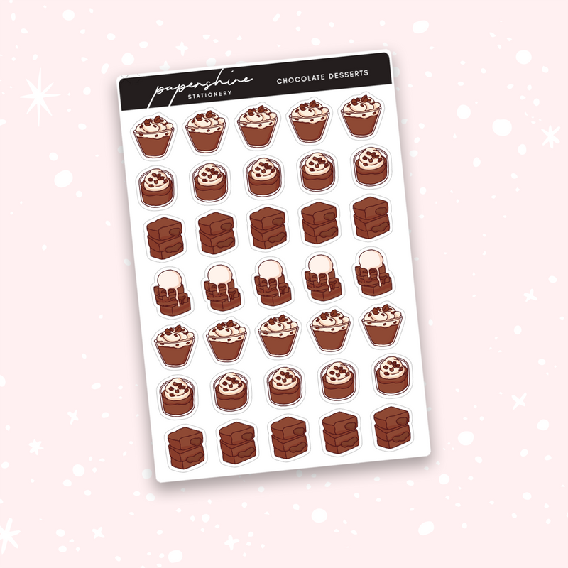 Chocolate Desserts Doodle Stickers
