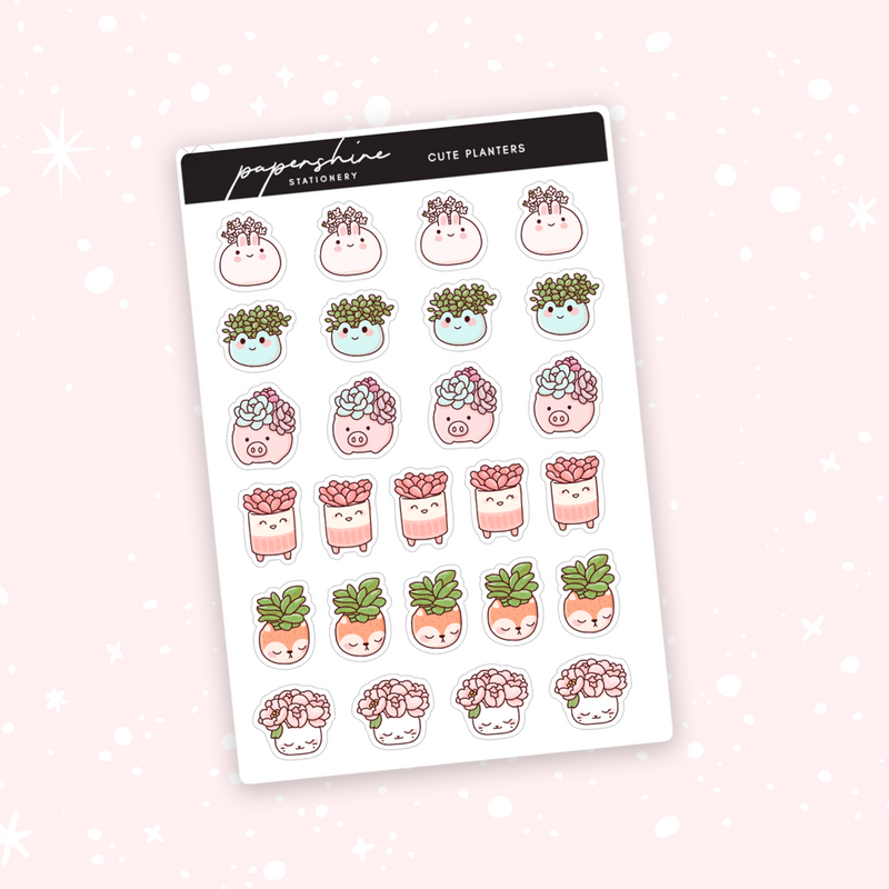 Cute Planters Doodle Stickers