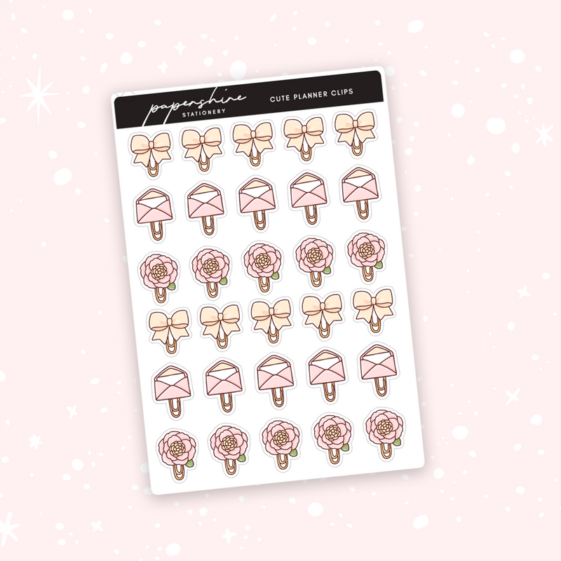 Cute Planner Clips Doodle Stickers