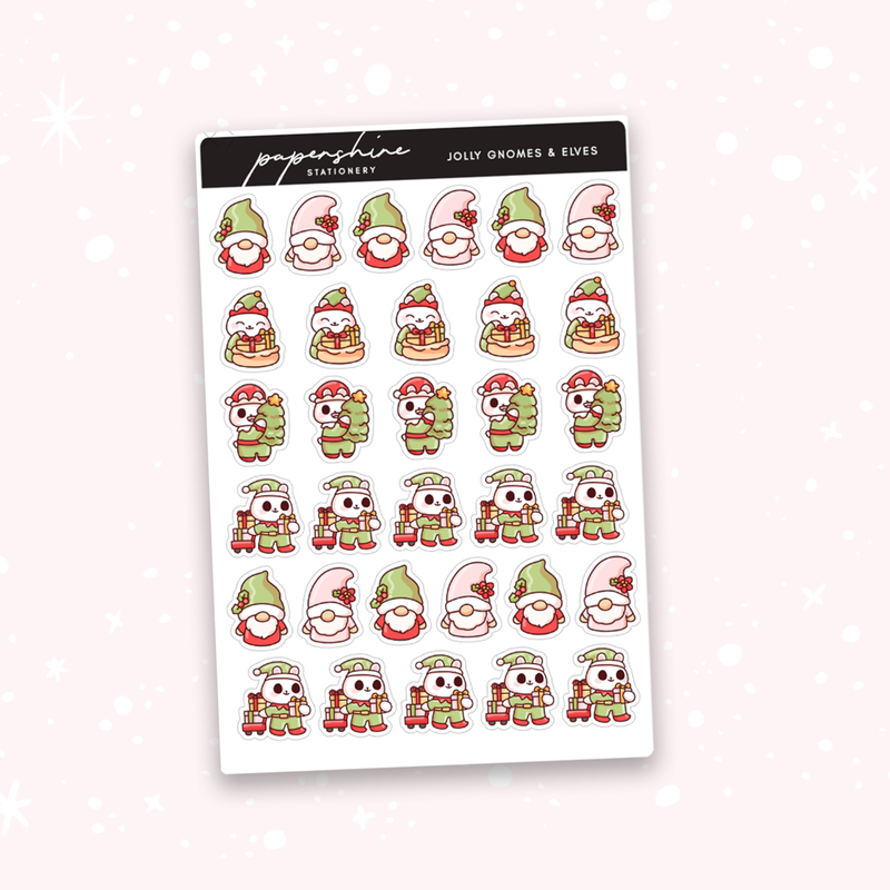 Jolly Gnomes & Elves Doodle Stickers