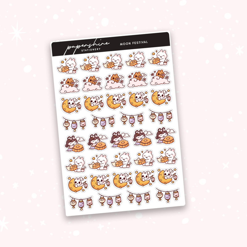 Moon Festival Doodle Stickers