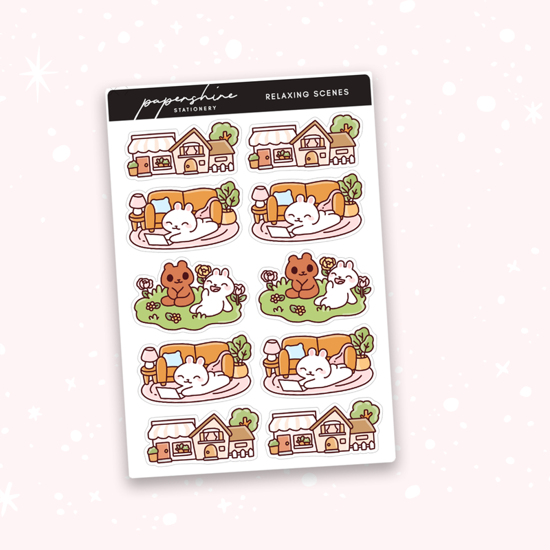 Relaxing Scenes Doodle Stickers