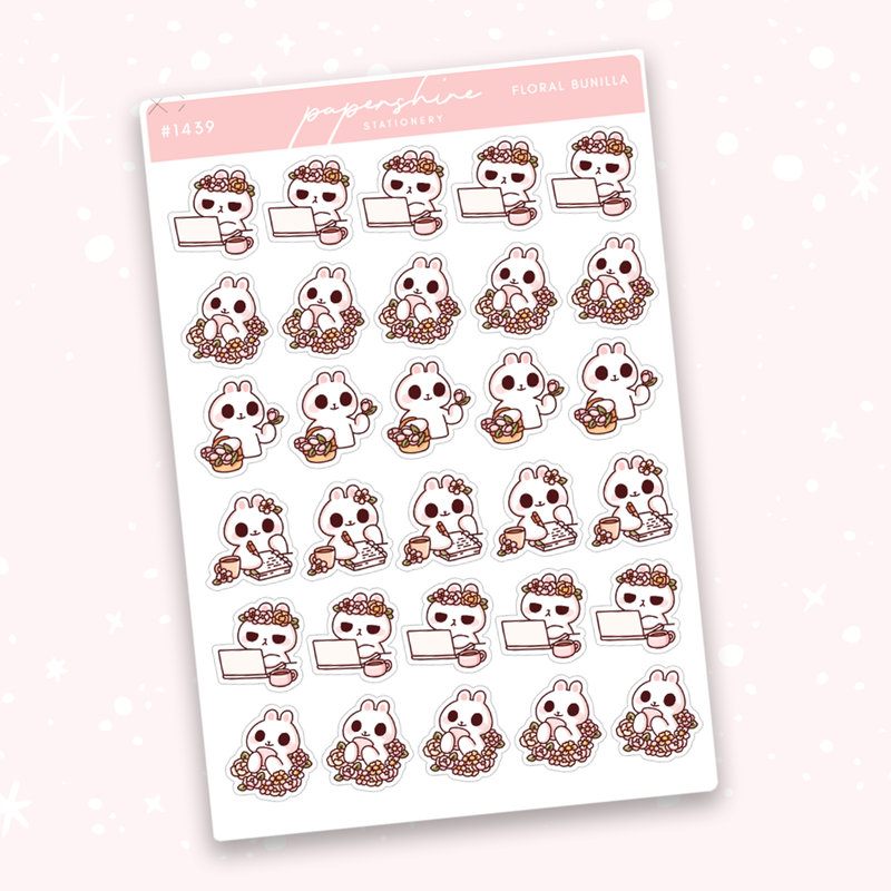 Floral Bunilla Doodle Stickers