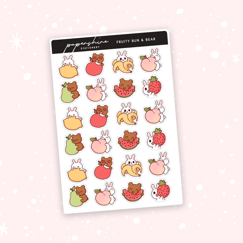 Bun & Bear Fruity Doodle Stickers