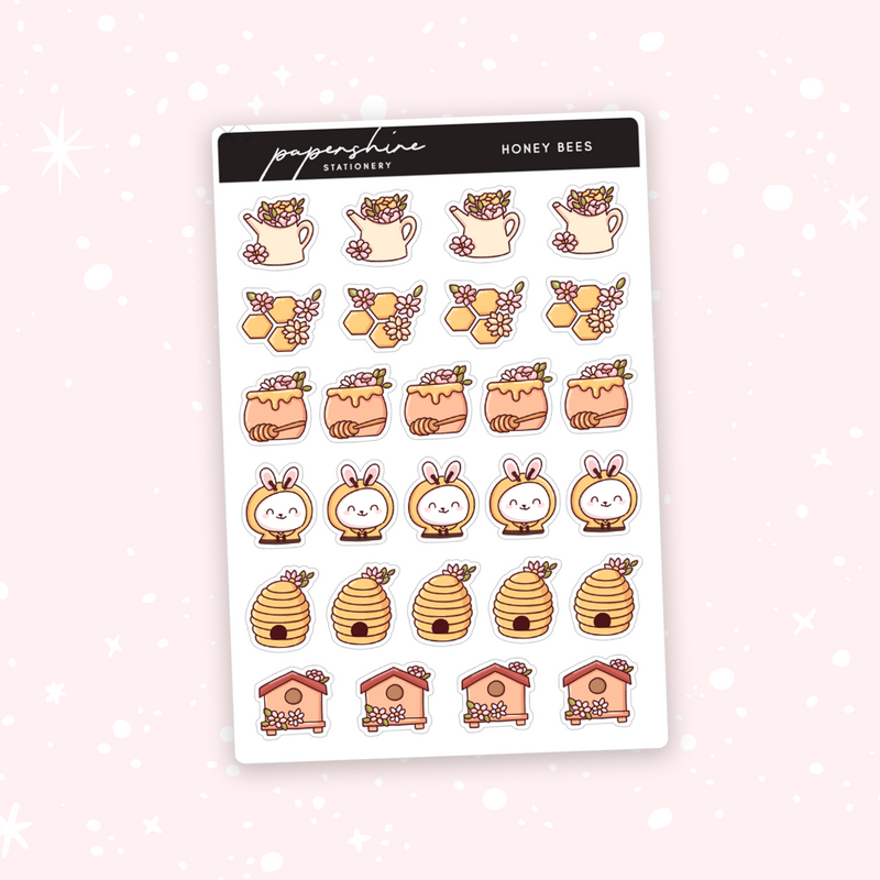 Honey Bees Doodle Stickers