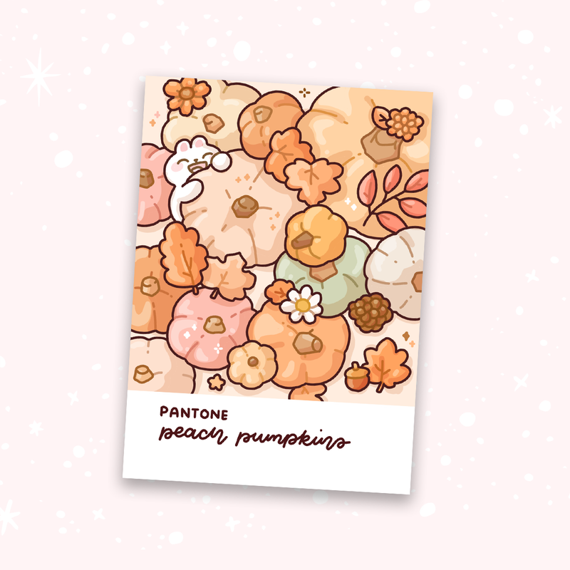 Peach Pumpkins Colour Swatch A6 Postcard