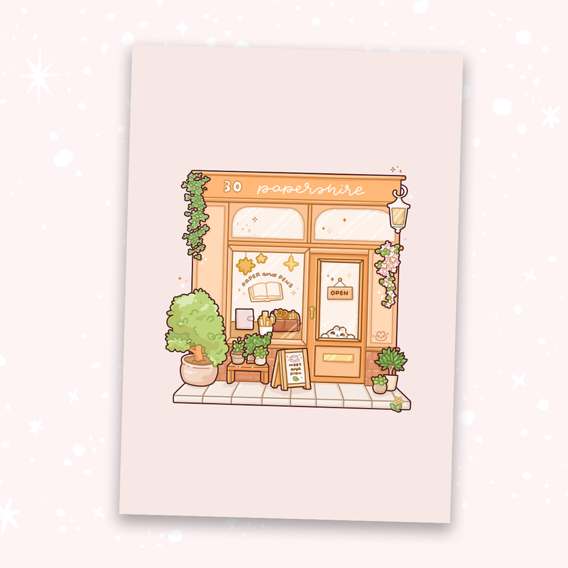 Store Front A5 Old Thank You Card