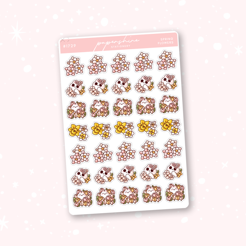 Spring Flowers Doodle Stickers