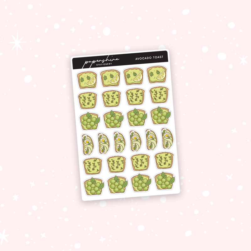 Avocado Toast Doodle Stickers