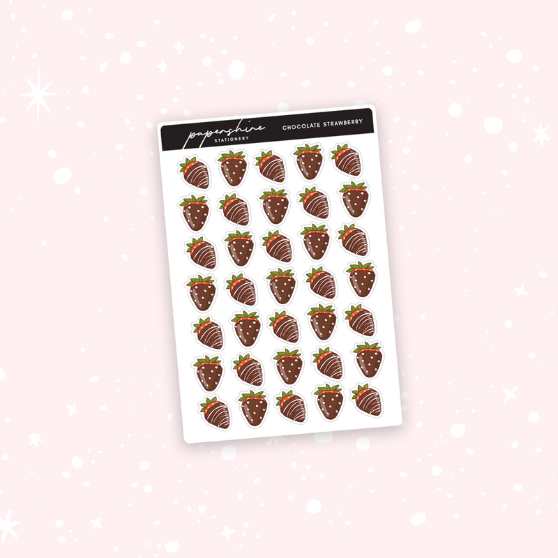 Chocolate Strawberry Doodle Stickers
