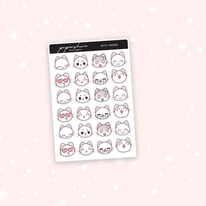 Kitty Faces Stickers